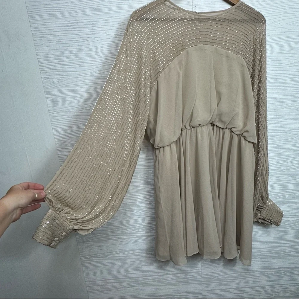 ASOS DESIGN linear yolk embellished mini dress - Picture 5 of 10
